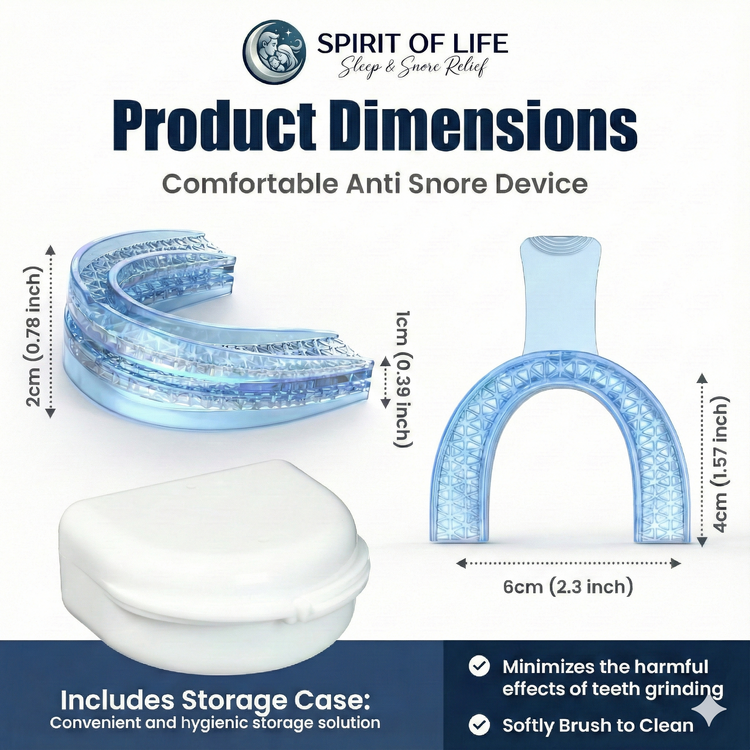 Detailed view of the adjustable lower tray technology for a personalized snoring treatment fit.